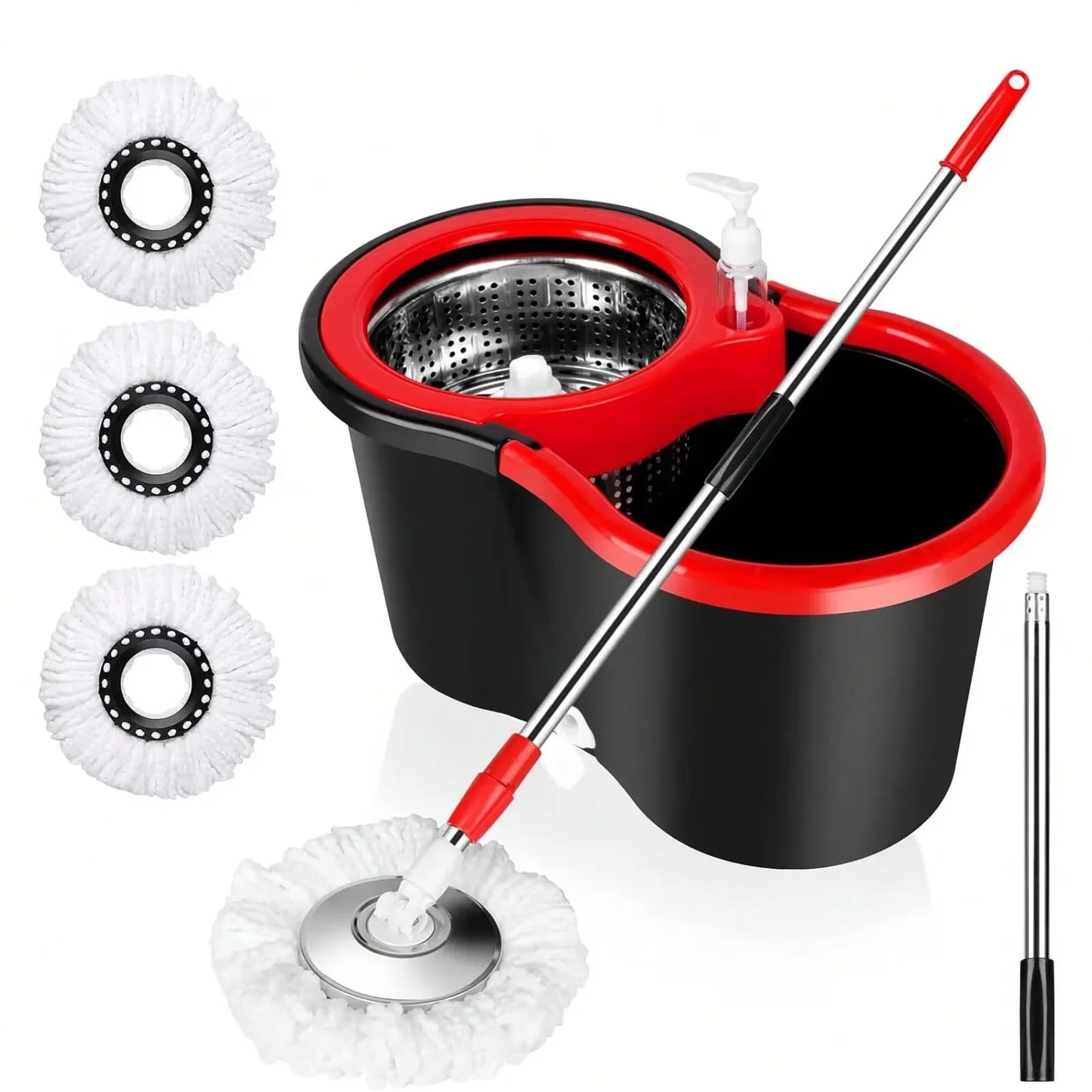 Spin Mop Bucket Set with Soap Dispenser 360°Rotating