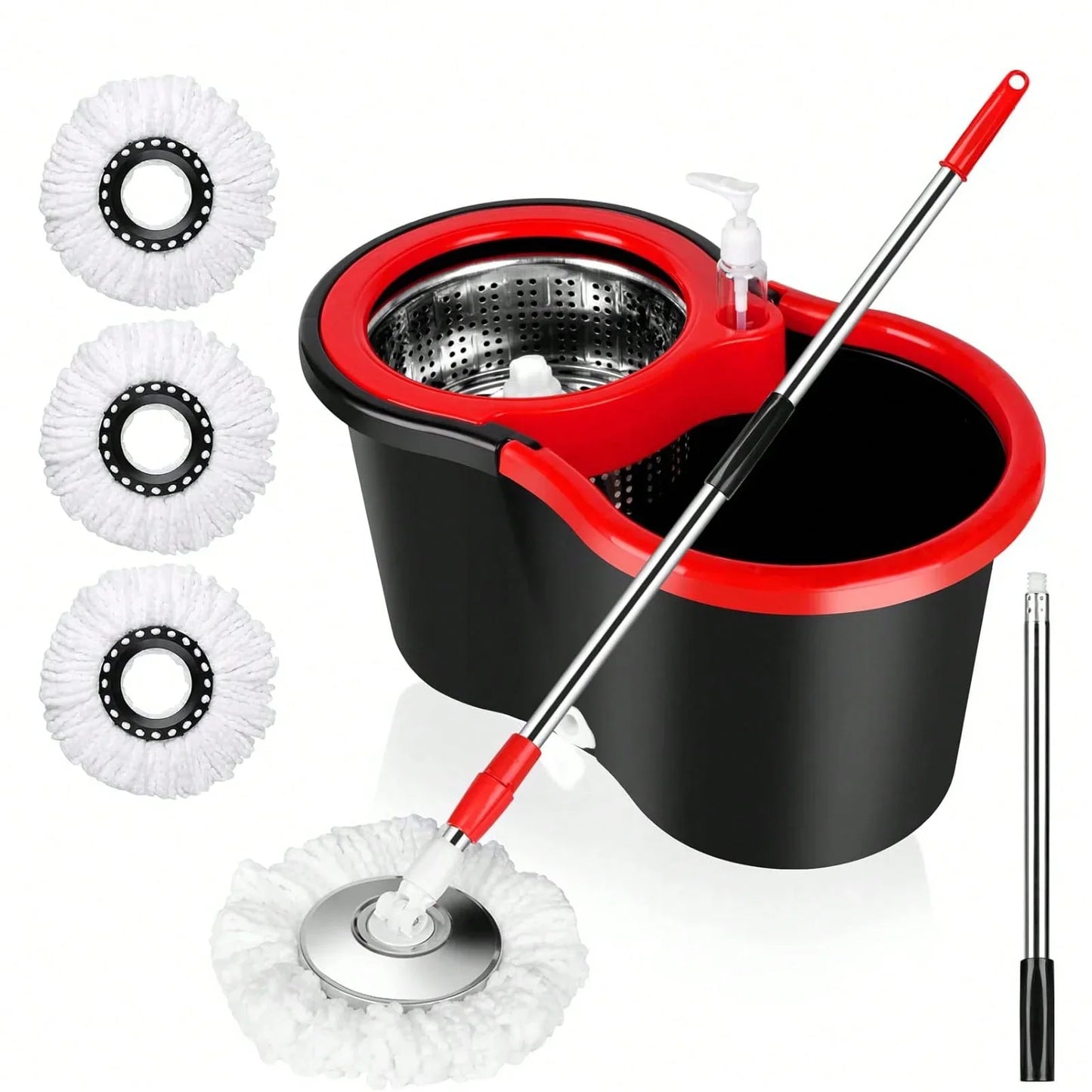 Spin Mop Bucket Set with Soap Dispenser 360°Rotating