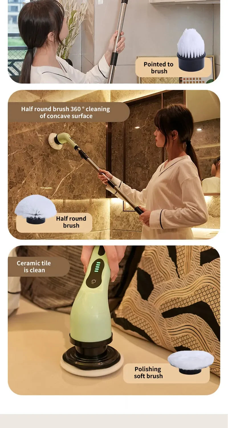 Electric Spin Scrubber 9-in-1 Cordless Rechargeable