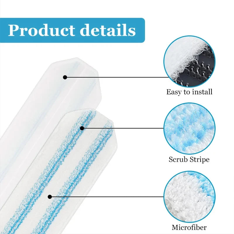 Flat  Mop Pad Rags Washable Reusable Microfiber