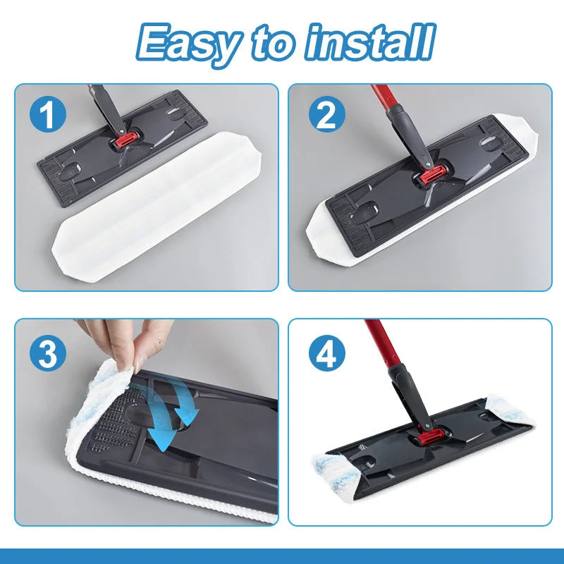 Flat  Mop Pad Rags Washable Reusable Microfiber