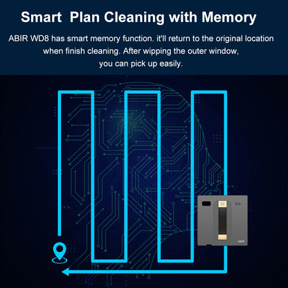 Robot Window Vacuum Cleaner ABIR WD8, Dual Ultrasonic Spray