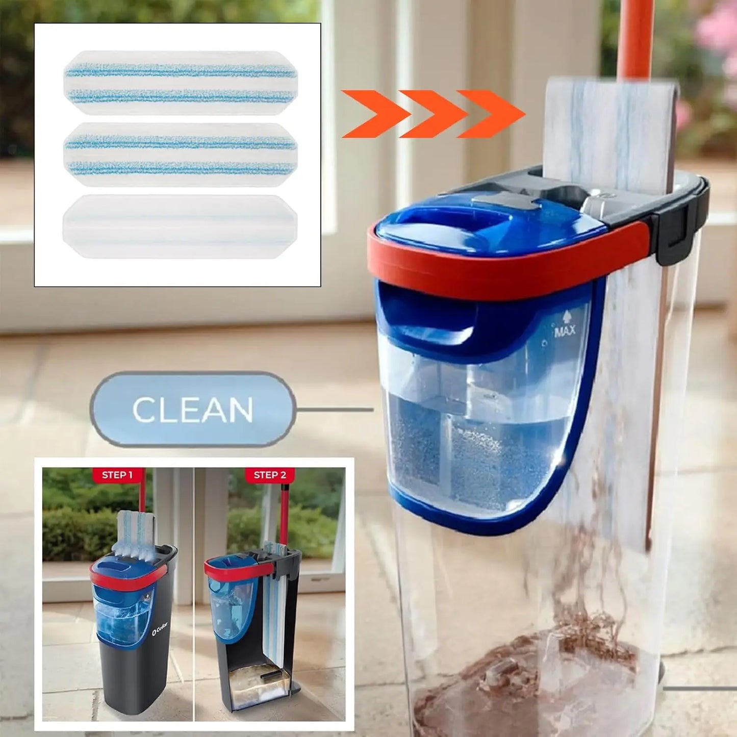 Flat  Mop Pad Rags Washable Reusable Microfiber