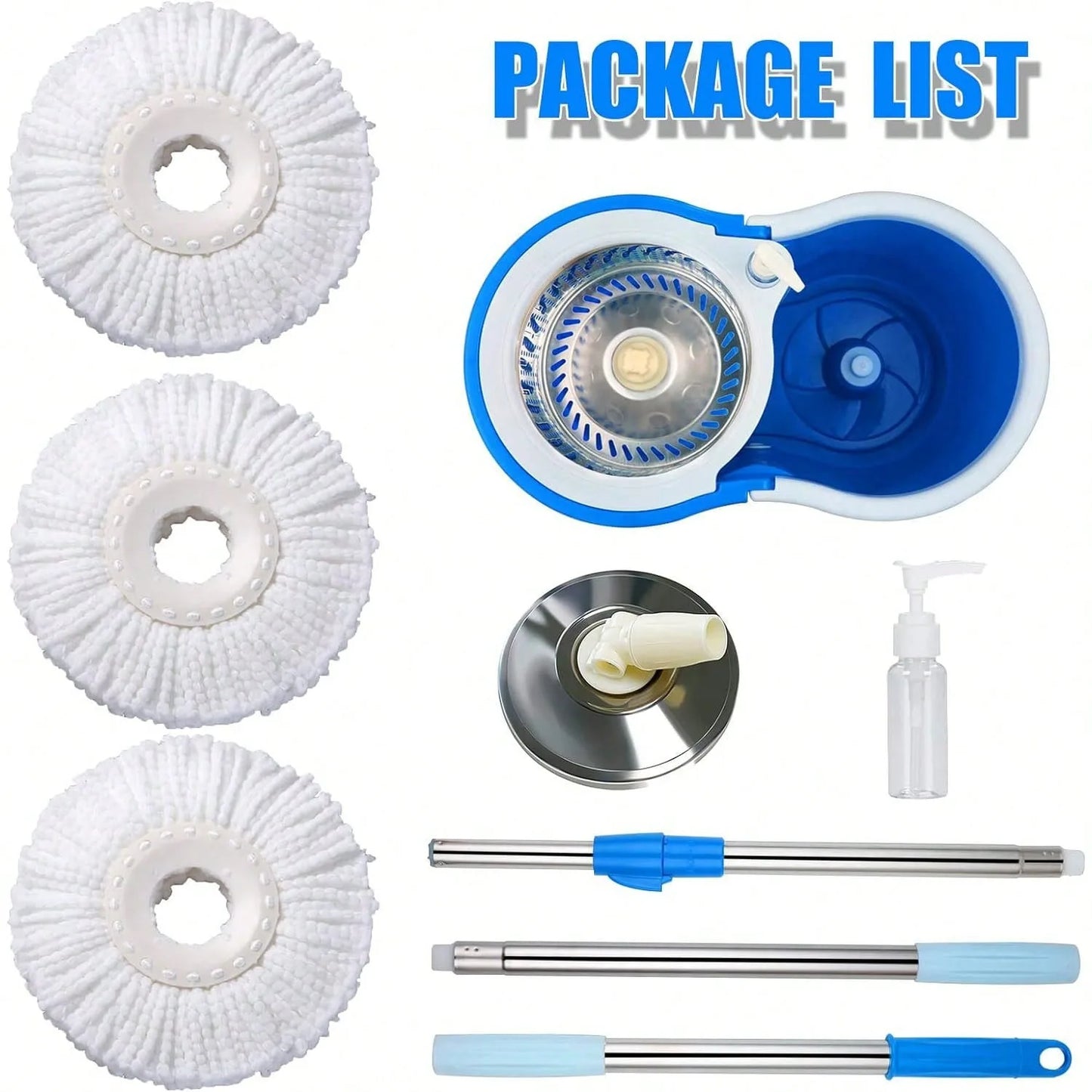 Spin Mop Bucket Set with Soap Dispenser 360°Rotating