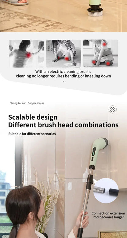 Electric Spin Scrubber 9-in-1 Cordless Rechargeable