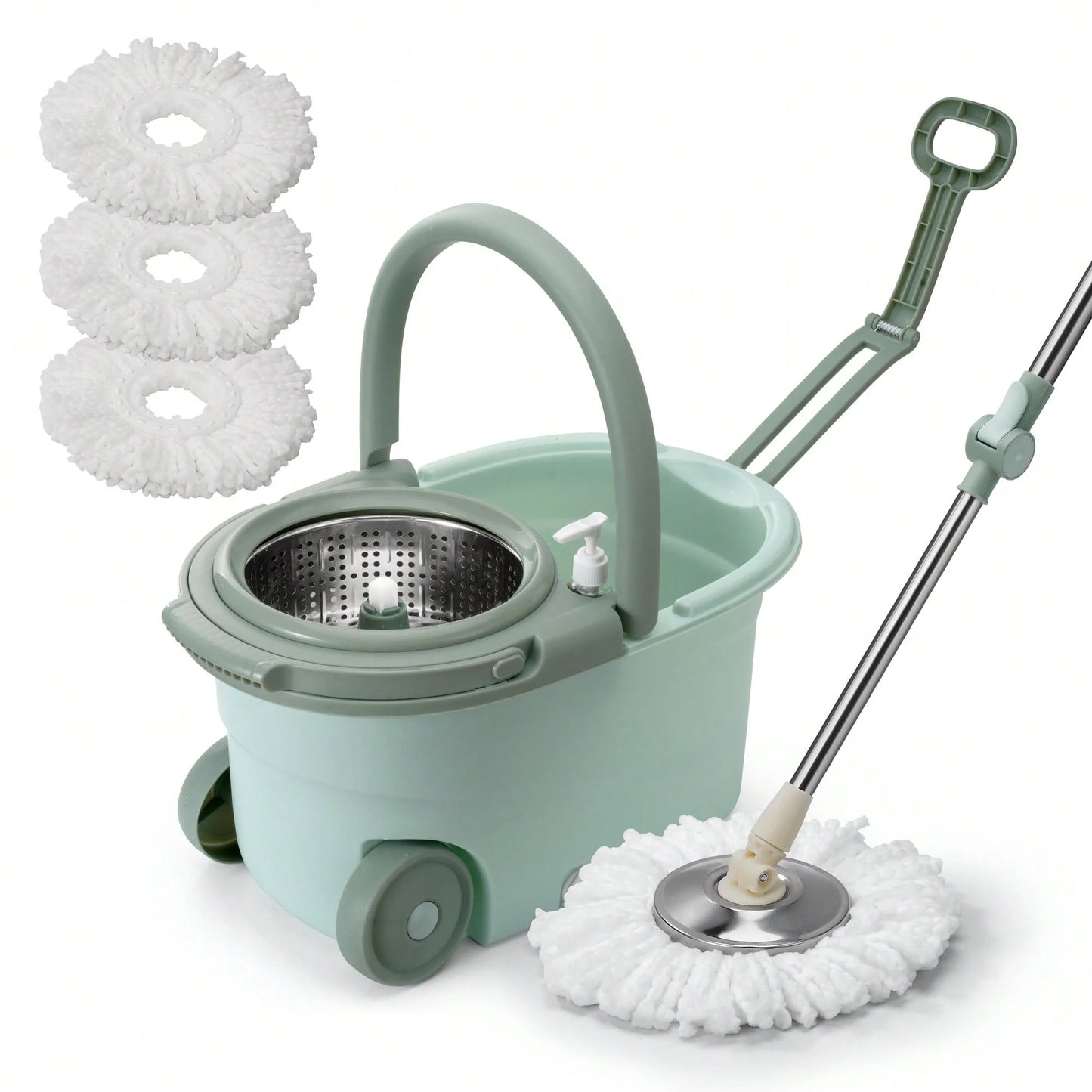 Spin Mop Bucket Set with Soap Dispenser 360°Rotating