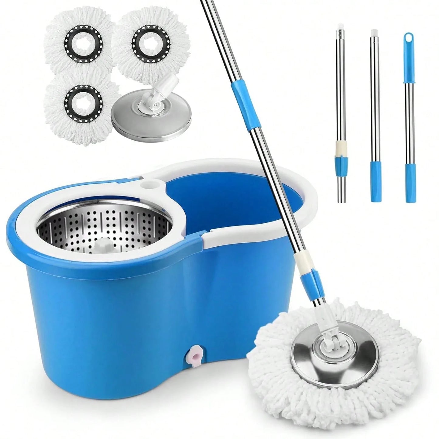 Spin Mop Bucket Set with Soap Dispenser 360°Rotating